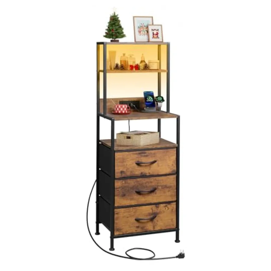 Tall Nightstand with Fabric Night Stand with Charger Station and Open Shelves LED Nightstand Bed Side Table for Bedroom Living
Tall Nightstand with Fabric Night Stand with Charger Station and Open Shelves LED Nightstand Bed Side Table for Bedroom Living