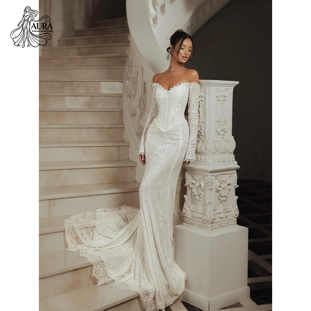 Aura Customized Prom Dresses 2026 Luxury Women's Elegant Party Dress Long Sleeves With Tail Fishtail Skirt Lace Embroidery Woman
Aura Customized Prom Dresses 2026 Luxury Women's Elegant Party Dress Long Sleeves With Tail Fishtail Skirt Lace Embroidery Woman