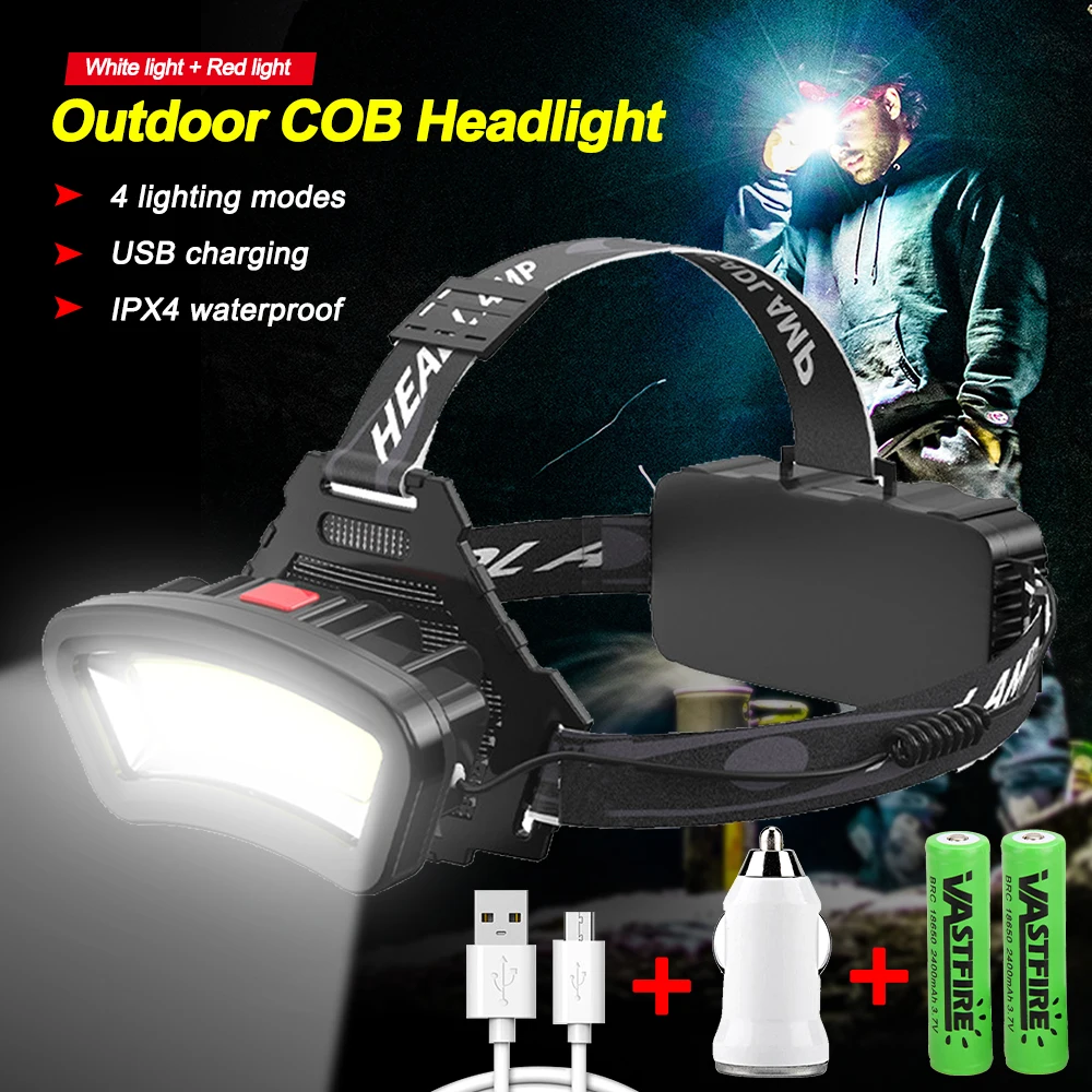 10W Long Range Headlamp 500M High Power COB LED Headlight USB Rechargeable Head Lamp Waterproof Head Light Use 18650 Battery
10W Long Range Headlamp 500M High Power COB LED Headlight USB Rechargeable Head Lamp Waterproof Head Light Use 18650 Battery