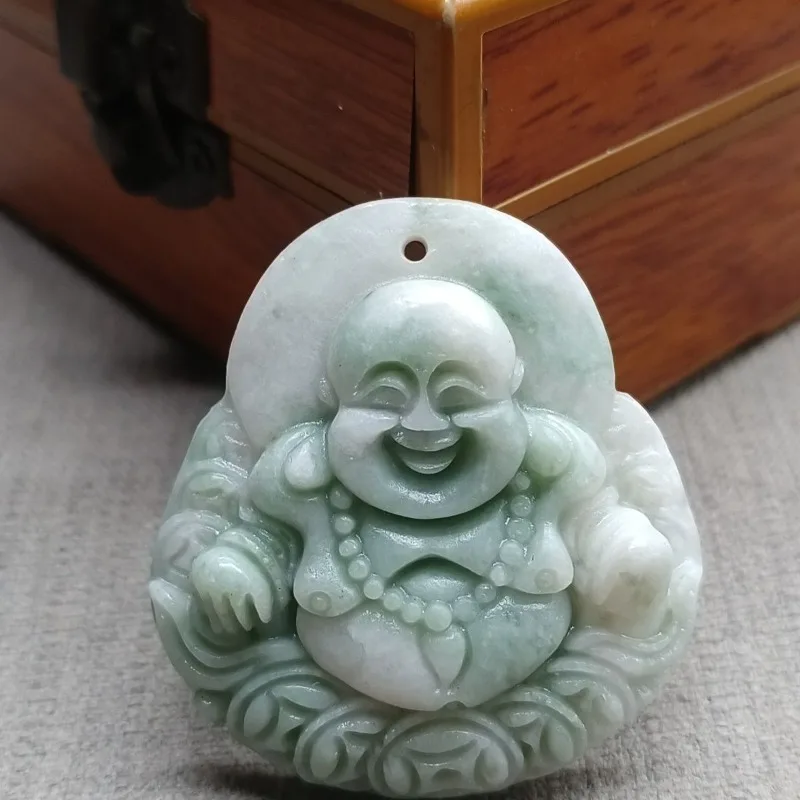 Natural Guizhou Cui Money Maitreya Buddha Pendant, Classic Ethnic Style Necklace
Natural Guizhou Cui Money Maitreya Buddha Pendant, Classic Ethnic Style Necklace