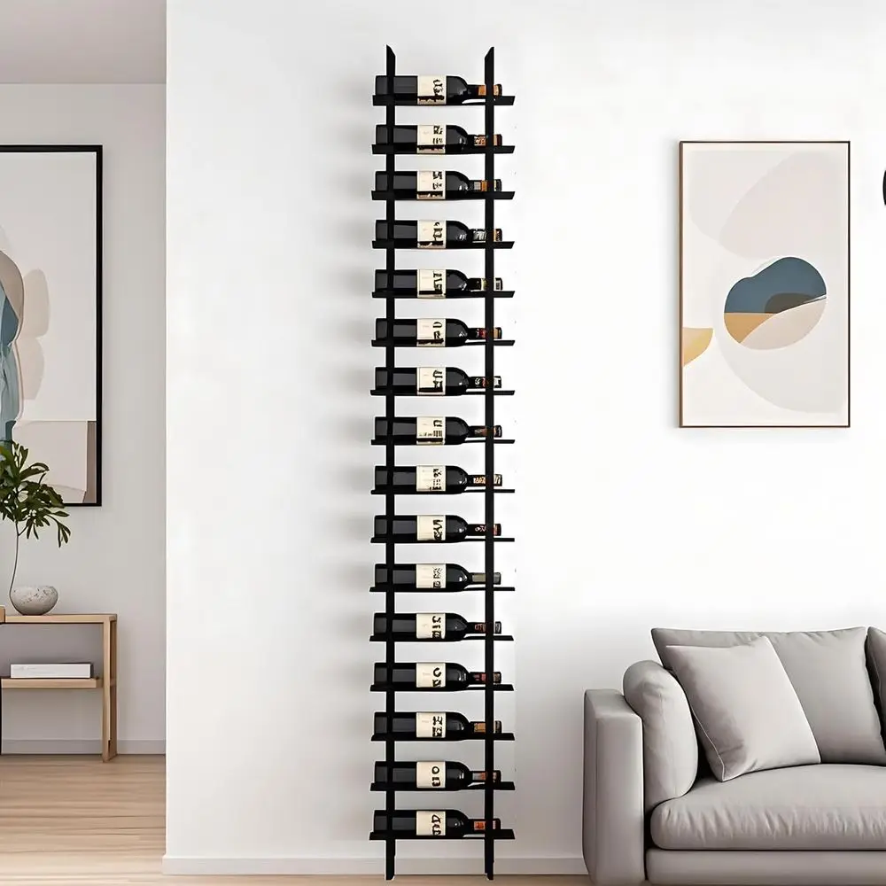 Wall Mounted Wine Rack, H 94.49inch, 16 Rows, Black 16 Bottle Wine Cellar Racks, Metal Wine Bottle Holder or Home Bar, Wine Kitc
Wall Mounted Wine Rack, H 94.49inch, 16 Rows, Black 16 Bottle Wine Cellar Racks, Metal Wine Bottle Holder or Home Bar, Wine Kitc
