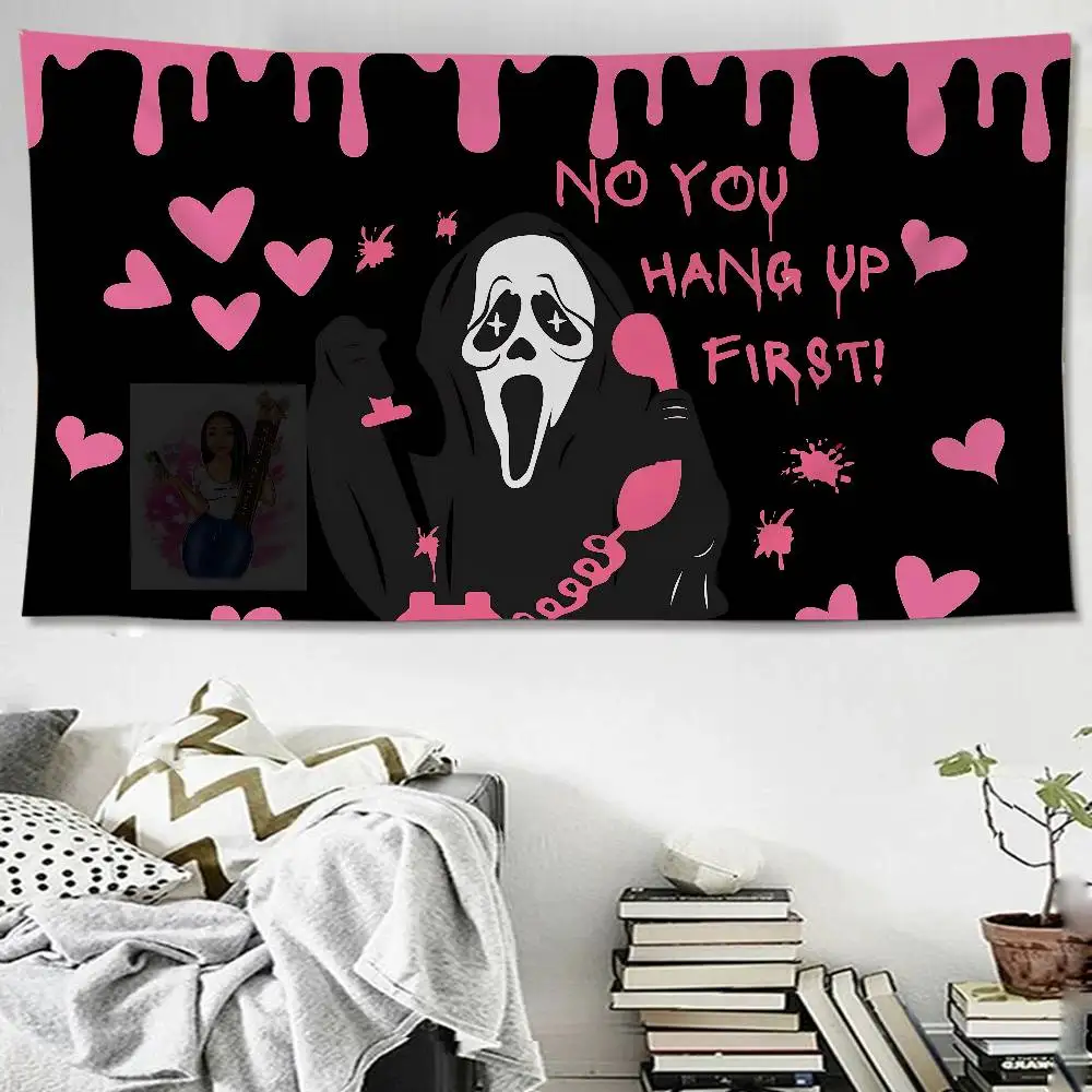 S-SCREAMS Horror Movie Colorful Tapestry Wall Hanging Hanging Tarot Hippie Wall Rugs Dorm Wall Art Decor
S-SCREAMS Horror Movie Colorful Tapestry Wall Hanging Hanging Tarot Hippie Wall Rugs Dorm Wall Art Decor