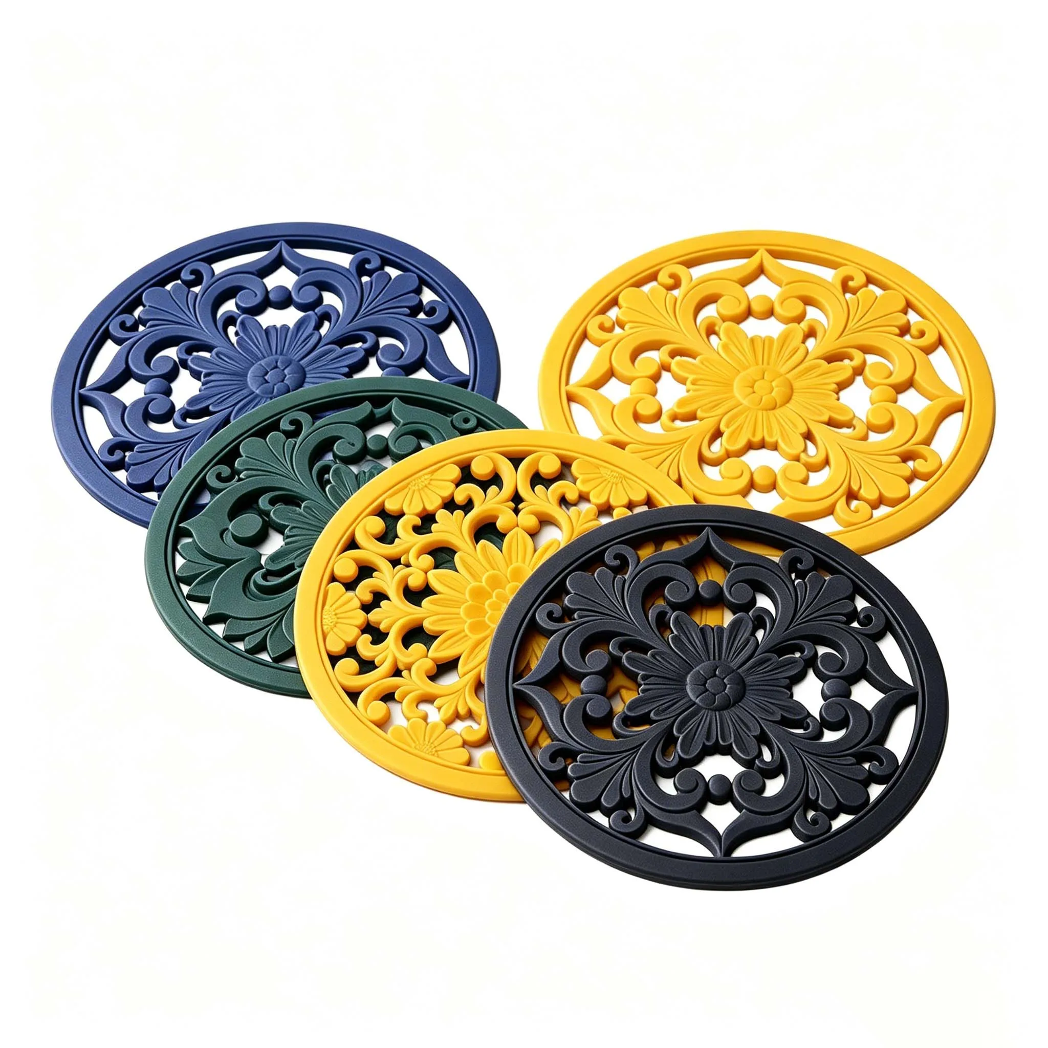 3PCS Hollow Silicone Table Mat High Temperature Resistant Non-Slip Coaster Reusable Placemats for Pots Dining Table Decor
3PCS Hollow Silicone Table Mat High Temperature Resistant Non-Slip Coaster Reusable Placemats for Pots Dining Table Decor