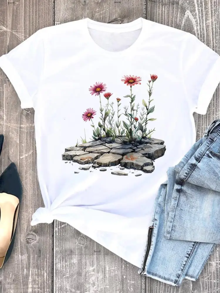 Women Clothing Fashion Flower Sweet 90s White Tee Clothes Print Womens Casual Ladies Graphic T Short Sleeve O-neck T-shirts
Women Clothing Fashion Flower Sweet 90s White Tee Clothes Print Womens Casual Ladies Graphic T Short Sleeve O-neck T-shirts