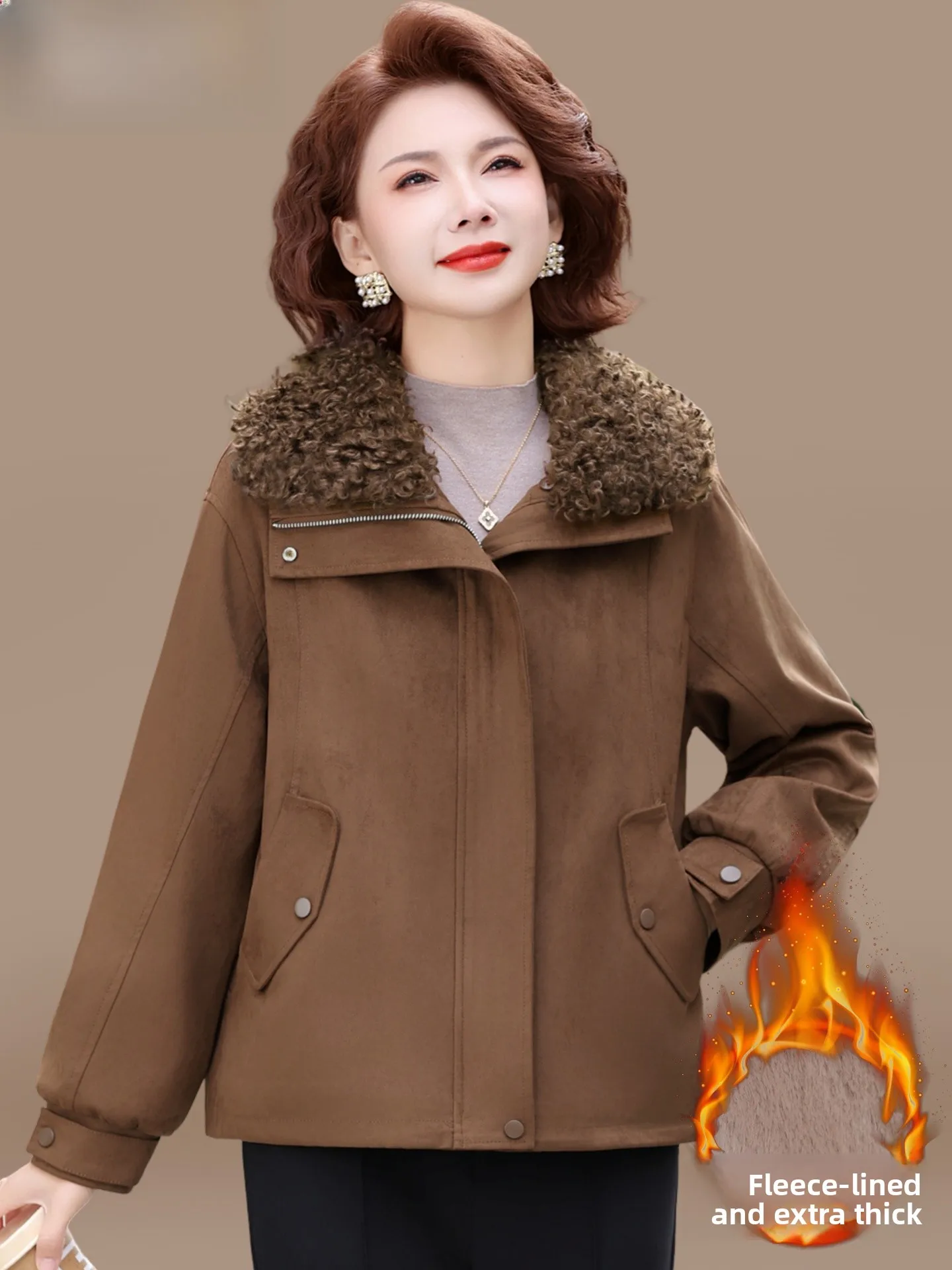 Thiened Fce Winter Jaet for Women Warm Cotton Coat Faionable Stand Fit for Middle-Aged And ly Ladies
Thiened Fce Winter Jaet for Women Warm Cotton Coat Faionable Stand Fit for Middle-Aged And ly Ladies