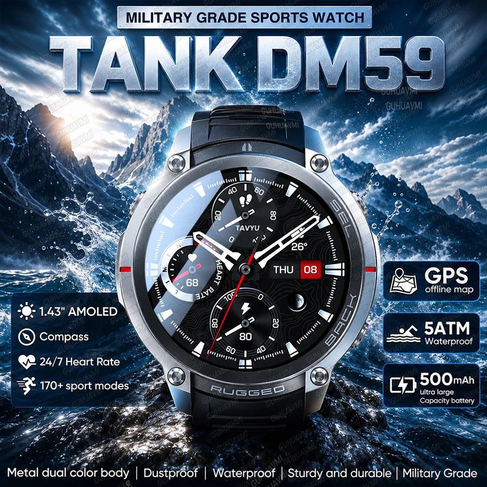 2026 New Military GPS Offline Map Smartwatch 1.43'' AMOLED 5ATM Waterproof Compass Altimeter Wireless Call Swim Sports Bracelets
2026 New Military GPS Offline Map Smartwatch 1.43'' AMOLED 5ATM Waterproof Compass Altimeter Wireless Call Swim Sports Bracelets