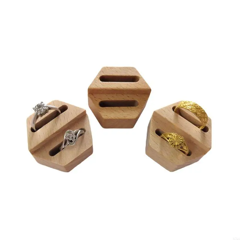 57QA Wooden Hexagon Finger Ring Stand Couple Double Ring Display Support Holder for Show and Organize Jewelry Wedding Ring
57QA Wooden Hexagon Finger Ring Stand Couple Double Ring Display Support Holder for Show and Organize Jewelry Wedding Ring