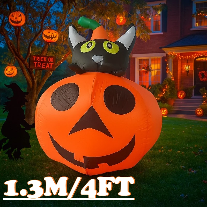 1.3M/4FT Halloween Holiday Lighting Inflatable Toys Black Cat Sit on Pumpkin with LED Lights Decoration Outdoor Courtyard Home
1.3M/4FT Halloween Holiday Lighting Inflatable Toys Black Cat Sit on Pumpkin with LED Lights Decoration Outdoor Courtyard Home
