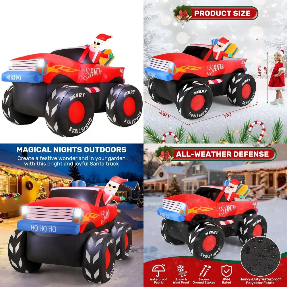 7 Foot Tall Santa Monster Truck Christmas Inflatables Outdoor Lawn Decoration
7 Foot Tall Santa Monster Truck Christmas Inflatables Outdoor Lawn Decoration