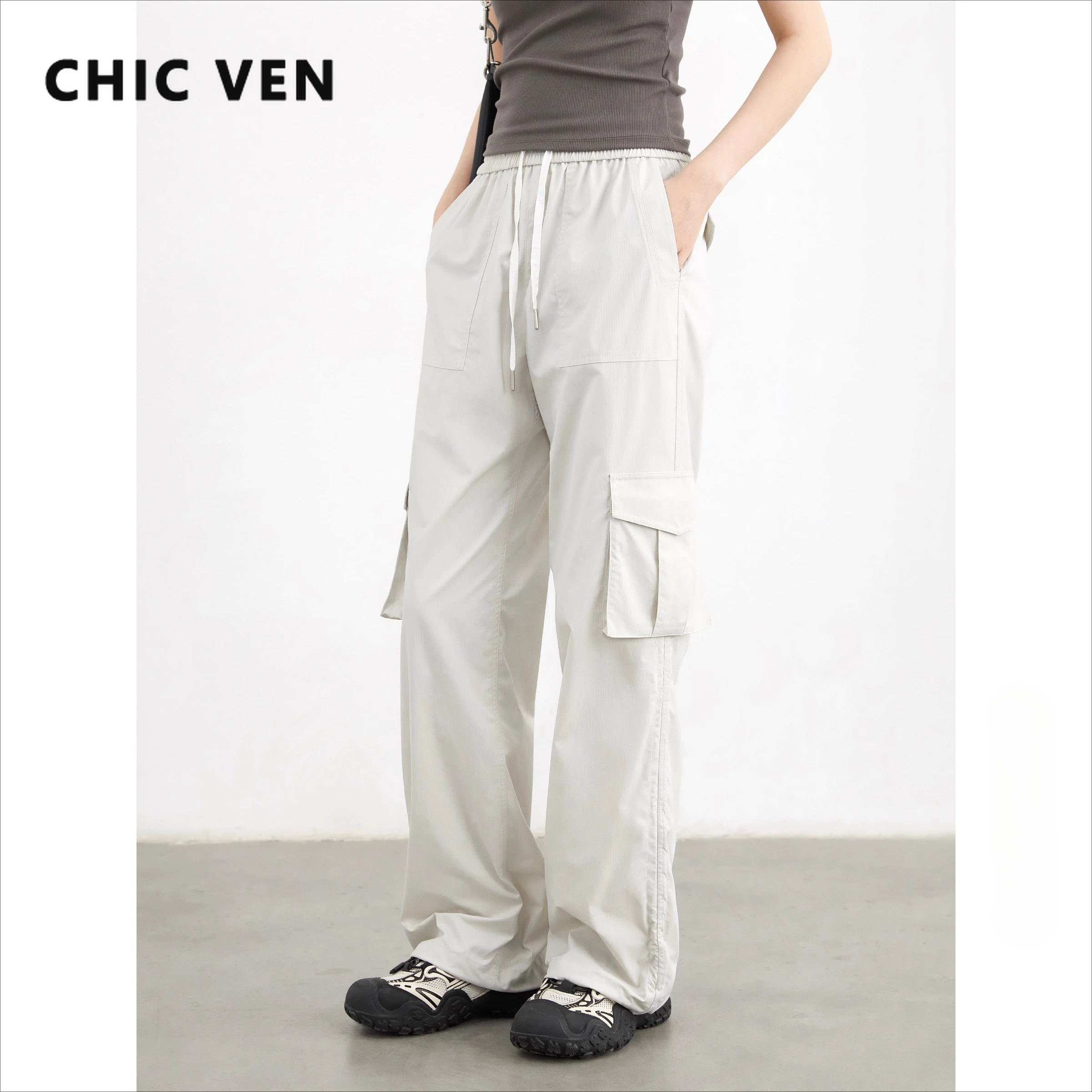 CHIC VEN корейские женские брюки, новые прямые брюки с высокой талией, повседневные женские брюки на шнуровке с большими карманами, весна-осень 2025
CHIC VEN корейские женские брюки, новые прямые брюки с высокой талией, повседневные женские брюки на шнуровке с большими карманами, весна-осень 2025