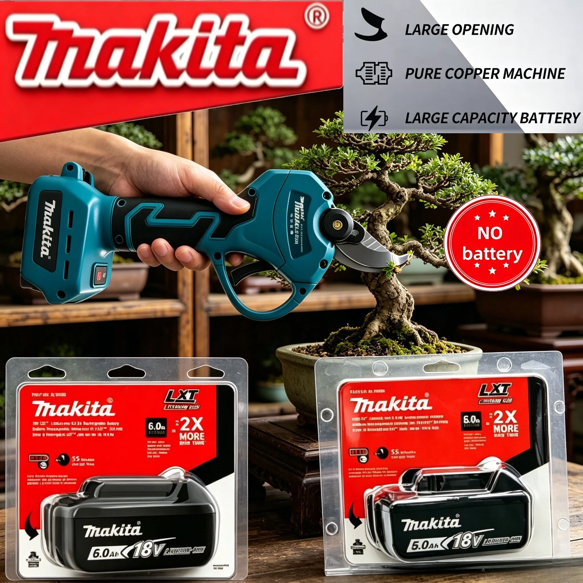 100% Genuine Makita BL1860 Battery Combo Kit, low impedance welding, includes DHP487 drill, heat gun & BL motor pruning shear
100% Genuine Makita BL1860 Battery Combo Kit, low impedance welding, includes DHP487 drill, heat gun & BL motor pruning shear