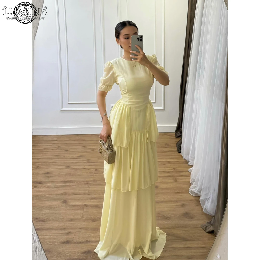 Lumina Round Neck Half Sleeve 2026 Prom Dresses Luxury Women's Elegant Party Dress Line A Customized Multi-layer Ball Gown Woman
Lumina Round Neck Half Sleeve 2026 Prom Dresses Luxury Women's Elegant Party Dress Line A Customized Multi-layer Ball Gown Woman