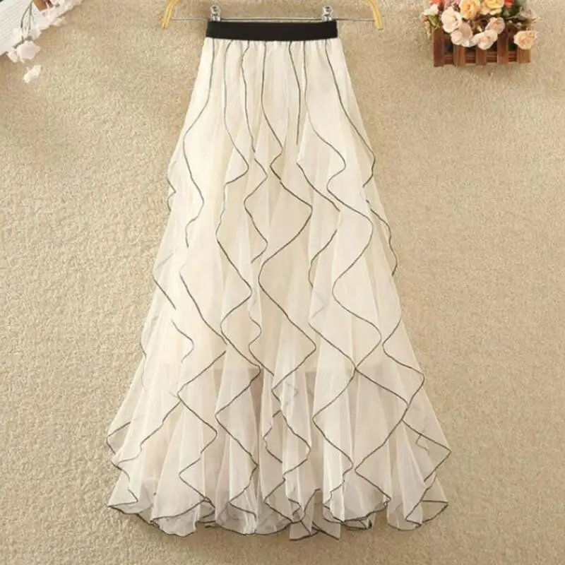 Hot 2026 Spring Summer New Women High Waist Fairy Style Casual A-Line Long Skirt Fashion Versatile Elegant Lace Mesh Half Skirt
Hot 2026 Spring Summer New Women High Waist Fairy Style Casual A-Line Long Skirt Fashion Versatile Elegant Lace Mesh Half Skirt