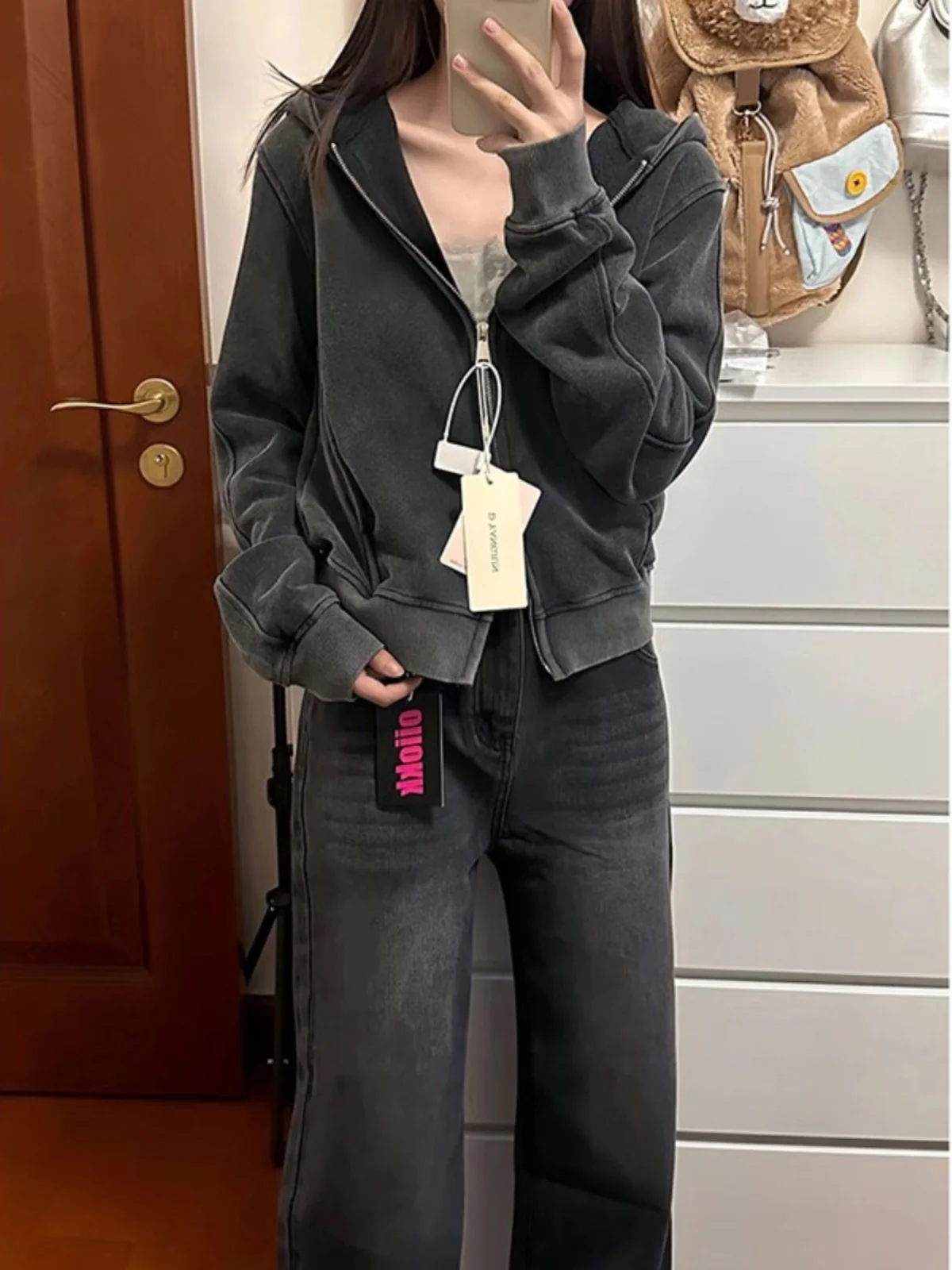 Short Black Grey Open Cardigan Jacket Women plus Size Cute Style Long Sleeve Hooded Thin Design Autumn Winter Sweatshirt
Short Black Grey Open Cardigan Jacket Women plus Size Cute Style Long Sleeve Hooded Thin Design Autumn Winter Sweatshirt