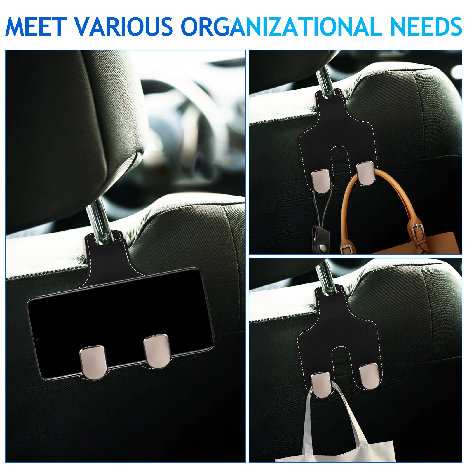 Seat Hook Car Rear Headrest Multifunctional Hooks Backseat Organizers and Storage for Pu Bag Holder Hanger Man Hangers
Seat Hook Car Rear Headrest Multifunctional Hooks Backseat Organizers and Storage for Pu Bag Holder Hanger Man Hangers