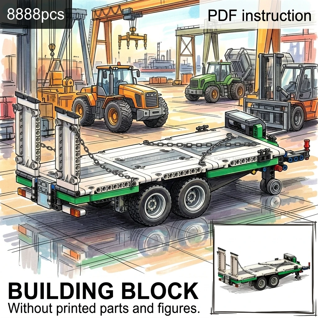 MOC Heavy Duty Flatbed Trailer Building Blocks For 8109 For 42078 Truck Multi-Functional Adult Brick Set Logging Wagon
MOC Heavy Duty Flatbed Trailer Building Blocks For 8109 For 42078 Truck Multi-Functional Adult Brick Set Logging Wagon
