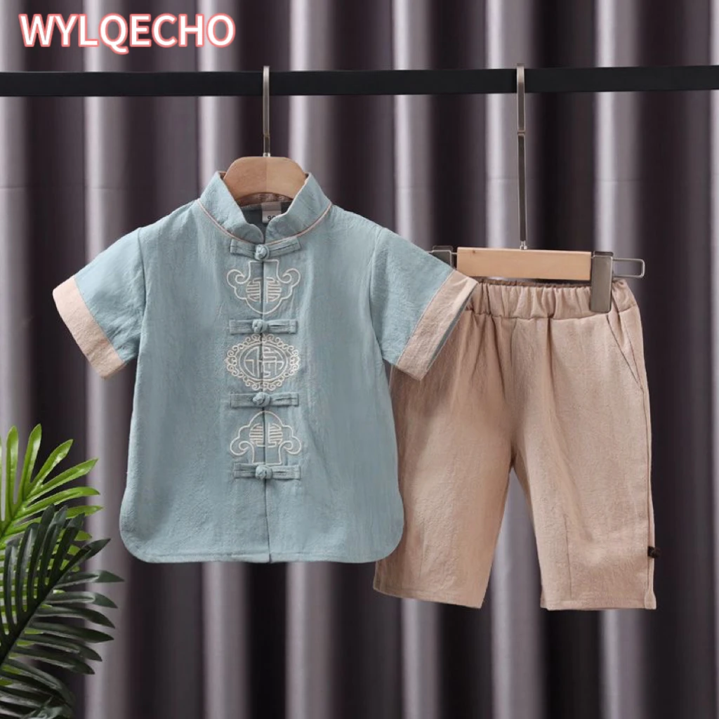 17 Styles Summer Chinese Cotton Linen Delicate Embroidery Stand Collar Short Sleeve Tang Suit Boys Baby Chinese New Year Clothes
17 Styles Summer Chinese Cotton Linen Delicate Embroidery Stand Collar Short Sleeve Tang Suit Boys Baby Chinese New Year Clothes