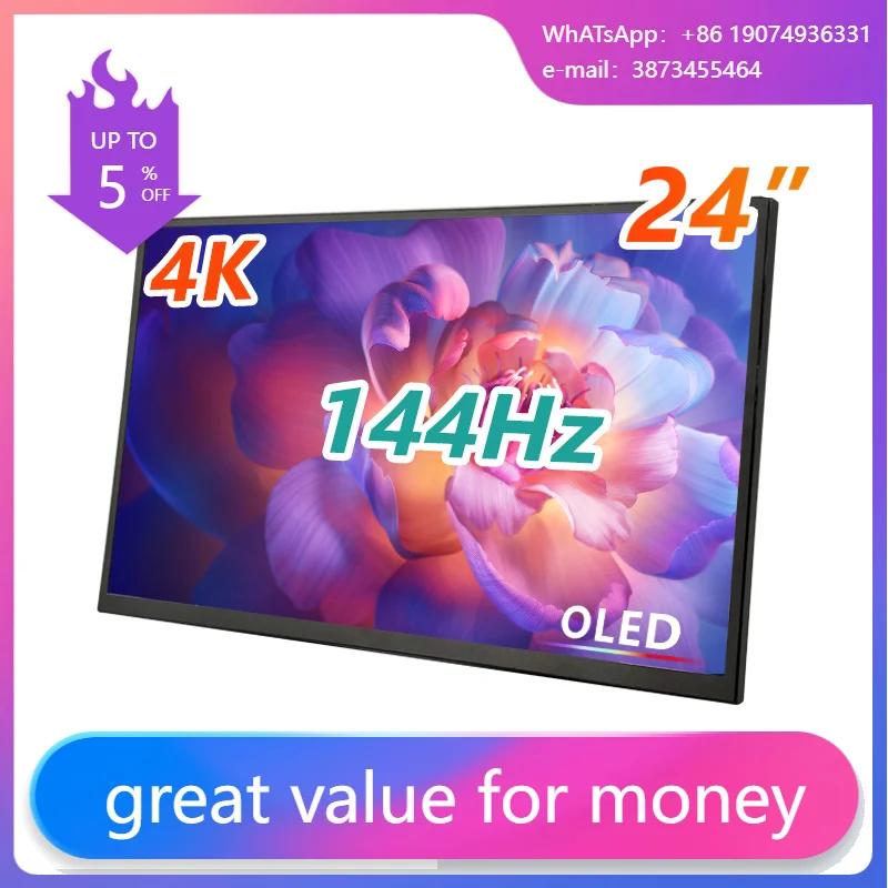 24 Inch 4K Gaming Monitor IPS Screen 144Hz OLED 100% NTSC Portable Monitor For Laptop
24 Inch 4K Gaming Monitor IPS Screen 144Hz OLED 100% NTSC Portable Monitor For Laptop