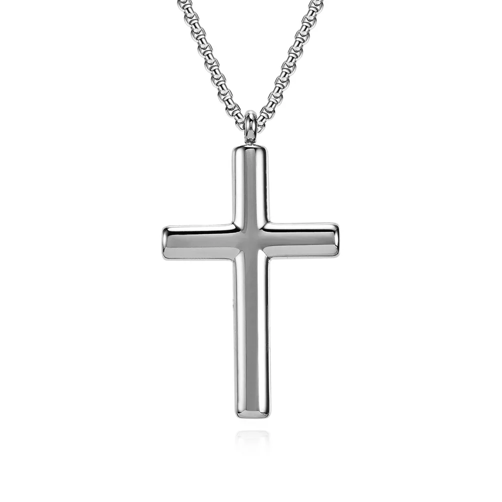 Fashion Simple Jewelry Domed Silver / Gold / Black Plated Cross Pendant Stainless Steel Necklaces for Men and Women
Fashion Simple Jewelry Domed Silver / Gold / Black Plated Cross Pendant Stainless Steel Necklaces for Men and Women