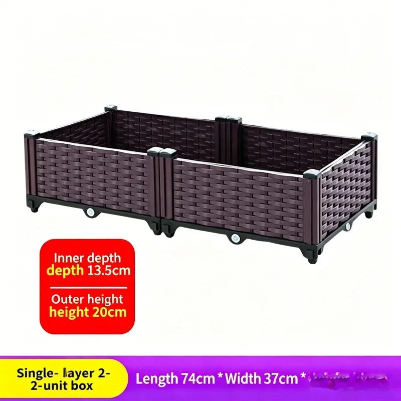 Large 2-Tier Planter Box 74x37x21cm Plastic Raised Bed Garden Pot for Balcony Patio Outdoor Use - Vegetable & Flower Wholesale
Large 2-Tier Planter Box 74x37x21cm Plastic Raised Bed Garden Pot for Balcony Patio Outdoor Use - Vegetable & Flower Wholesale