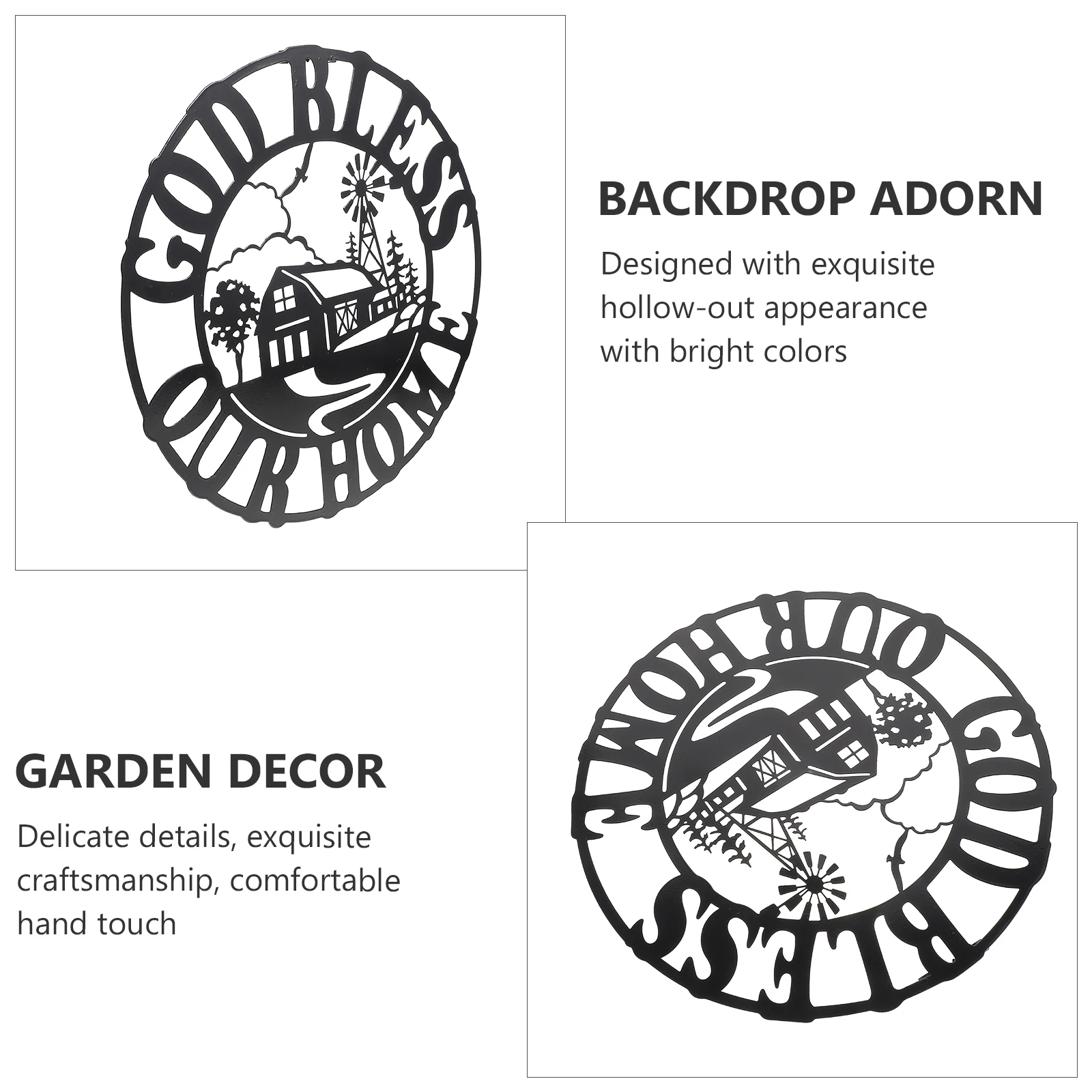 Iron Round Wall Pendant Decor Mini House Pattern Garden Home nament Hollow Design Metal Craft Display Model Exquisite Backdrop
Iron Round Wall Pendant Decor Mini House Pattern Garden Home nament Hollow Design Metal Craft Display Model Exquisite Backdrop