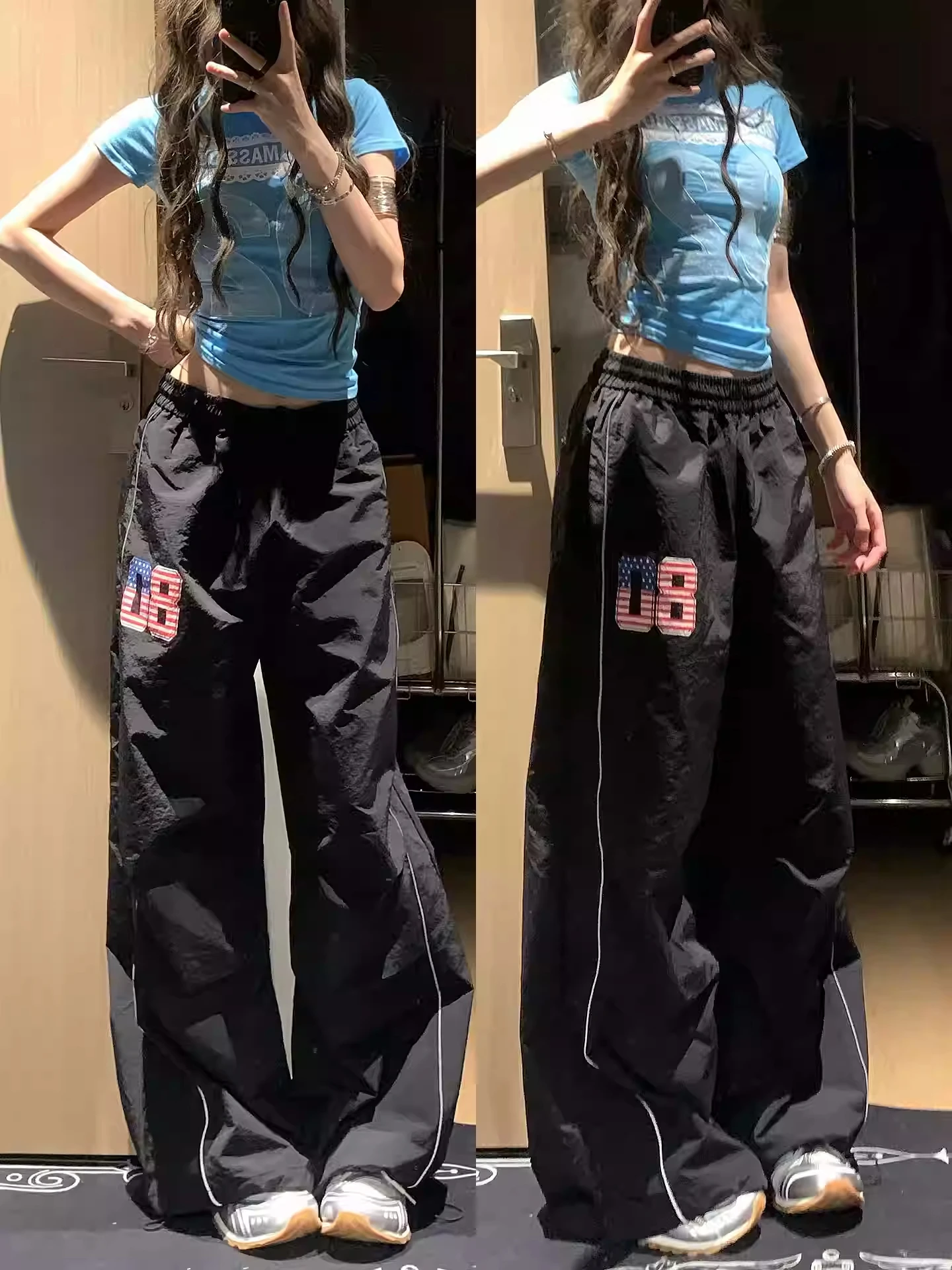 American Retro Black Work Pants Women 2026 New Loose Straight Leg Wide Leg Pants Casual Sports Floor Length Pants
American Retro Black Work Pants Women 2026 New Loose Straight Leg Wide Leg Pants Casual Sports Floor Length Pants