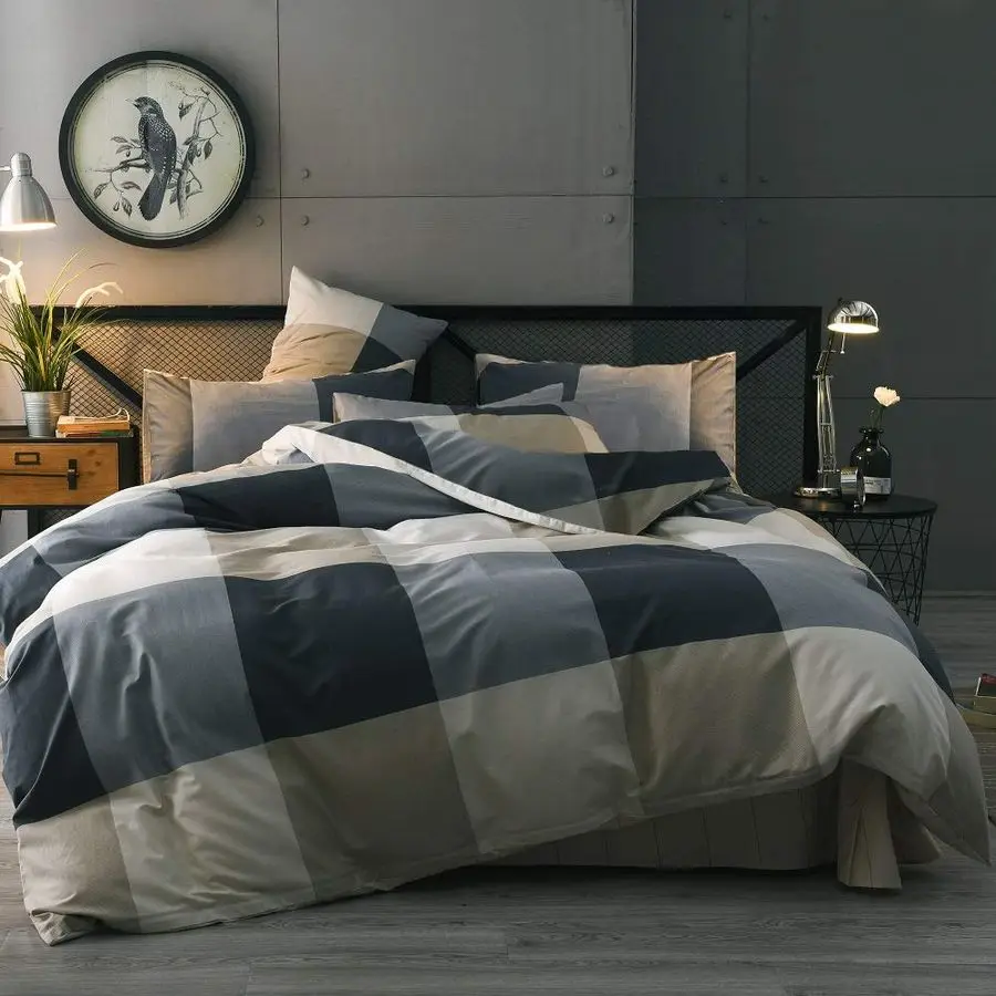 Cotton Grid Plaid Duvet Cover Set Queen Modern Reversible Checkered Bedding Set Hotel Quality 3 Pieces Duvet Comforter Cover Lux
Cotton Grid Plaid Duvet Cover Set Queen Modern Reversible Checkered Bedding Set Hotel Quality 3 Pieces Duvet Comforter Cover Lux