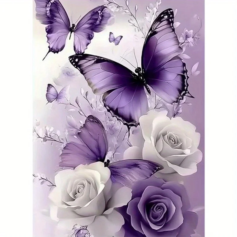 1 Floral Diamond Painting Kit - 5D Full Drill Round Rhinestones with Tools, Elegant Purple Roses & Butterflies Design, Unframed
1 Floral Diamond Painting Kit - 5D Full Drill Round Rhinestones with Tools, Elegant Purple Roses & Butterflies Design, Unframed