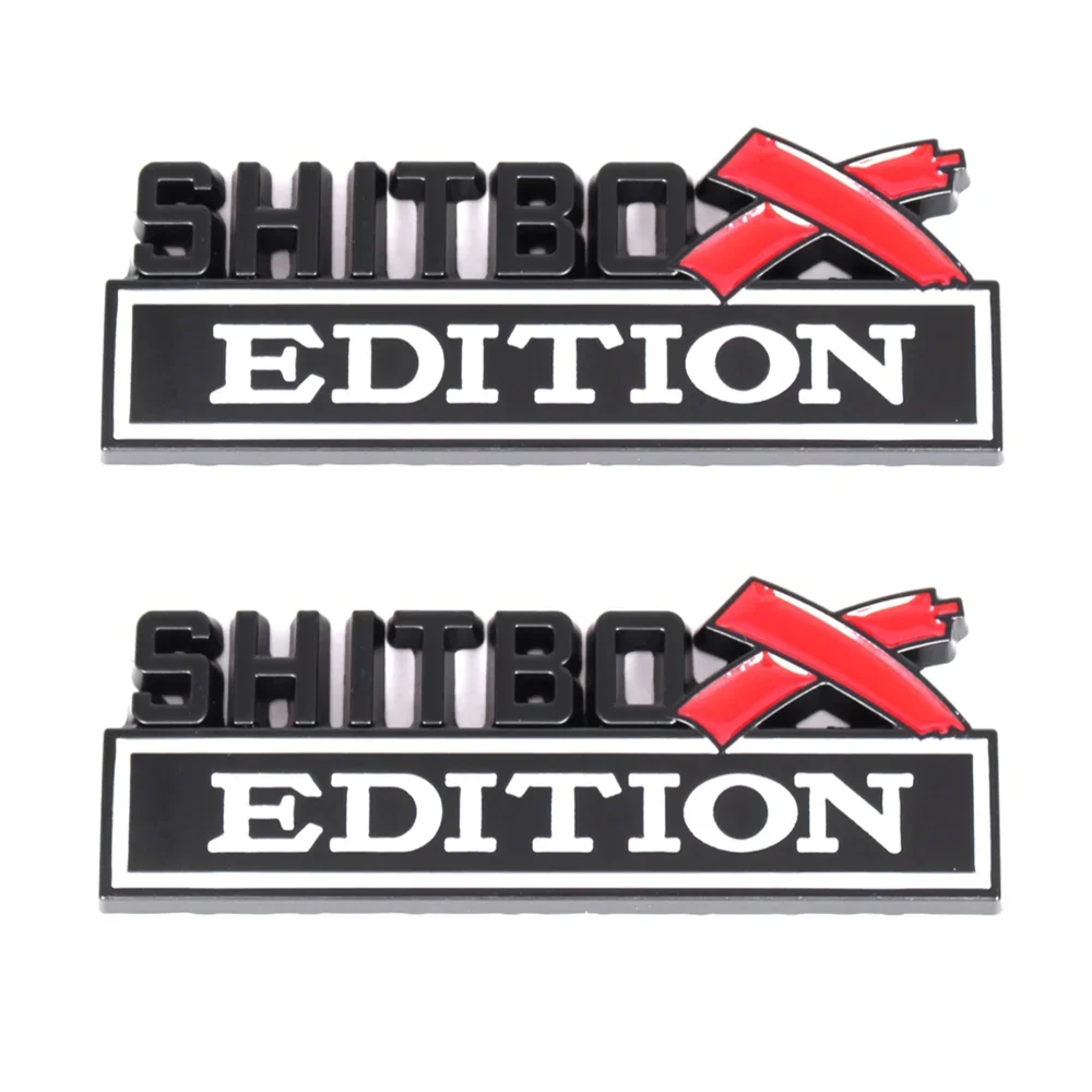 2pcs Red Black White SHITBOX EDITION Emblem Car Fender Body Rear Door Trunk Badge Car Stickers Decor Accessories Decal
2pcs Red Black White SHITBOX EDITION Emblem Car Fender Body Rear Door Trunk Badge Car Stickers Decor Accessories Decal