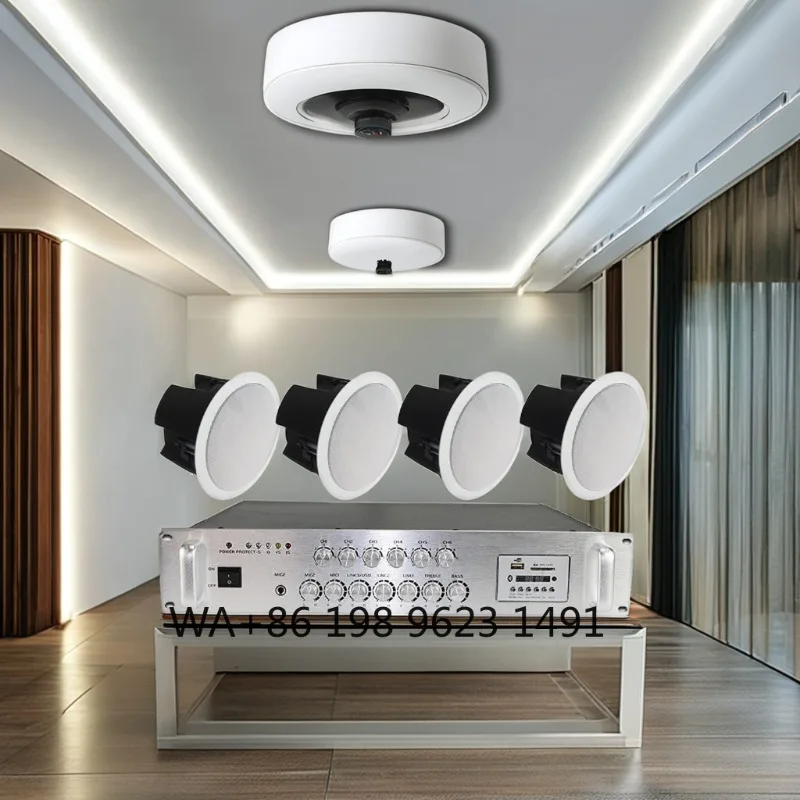 4 Inch 4*60W Ceiling Hanging Speaker Commercial Audio System Amplifier Set for Church Conference Hall Use
4 Inch 4*60W Ceiling Hanging Speaker Commercial Audio System Amplifier Set for Church Conference Hall Use