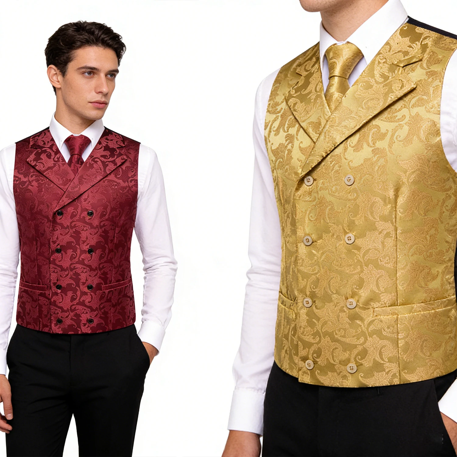 Elegant Golden Yellow Red Floral Jacquard Waistcoat Set for Men – Perfect Tuxedo, Gala and Special Occasion Outfits
Elegant Golden Yellow Red Floral Jacquard Waistcoat Set for Men – Perfect Tuxedo, Gala and Special Occasion Outfits
