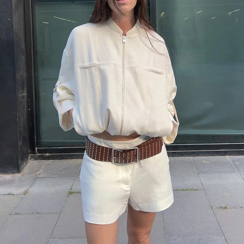 Summer 2025 Women's Sle Linen Blend Jaet Coat Roll up Sve Commute Faion Loose Fit Polyester Long Sve Zipper Closure
Summer 2025 Women's Sle Linen Blend Jaet Coat Roll up Sve Commute Faion Loose Fit Polyester Long Sve Zipper Closure