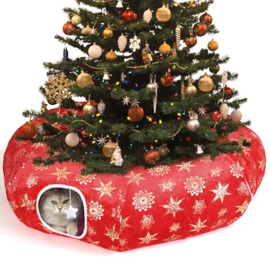 Cat Tunnel Bed for Indoor Cats XL Christmas Tree Skirts Washable Warm Soft Indoor Cat Donut Tunnel Multifunctional Cat Interact
Cat Tunnel Bed for Indoor Cats XL Christmas Tree Skirts Washable Warm Soft Indoor Cat Donut Tunnel Multifunctional Cat Interact