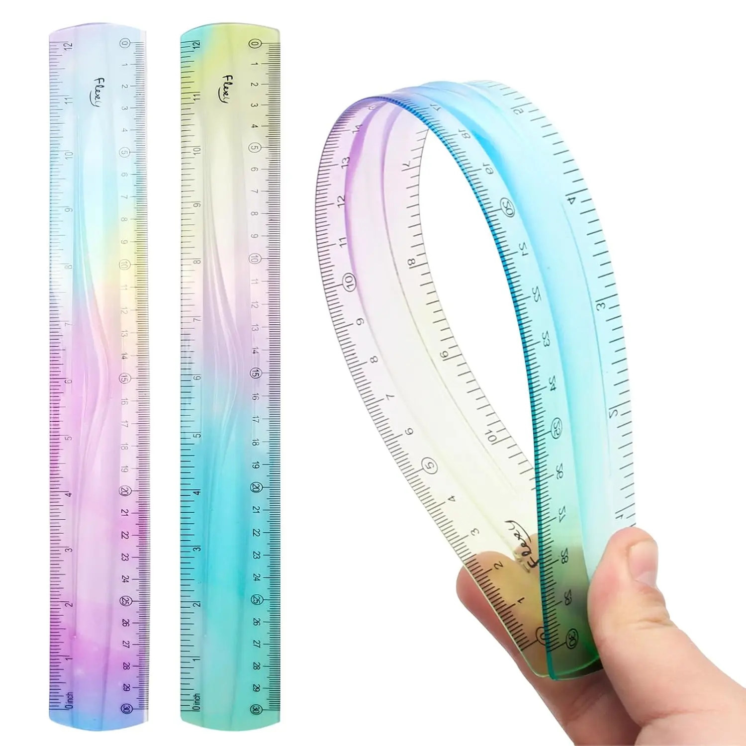 2 Pcs Flexible Ruler 12 Inch Bendable Ruler for Kids Soft Plastic Ruler for School with Centimeter and Inch
2 Pcs Flexible Ruler 12 Inch Bendable Ruler for Kids Soft Plastic Ruler for School with Centimeter and Inch