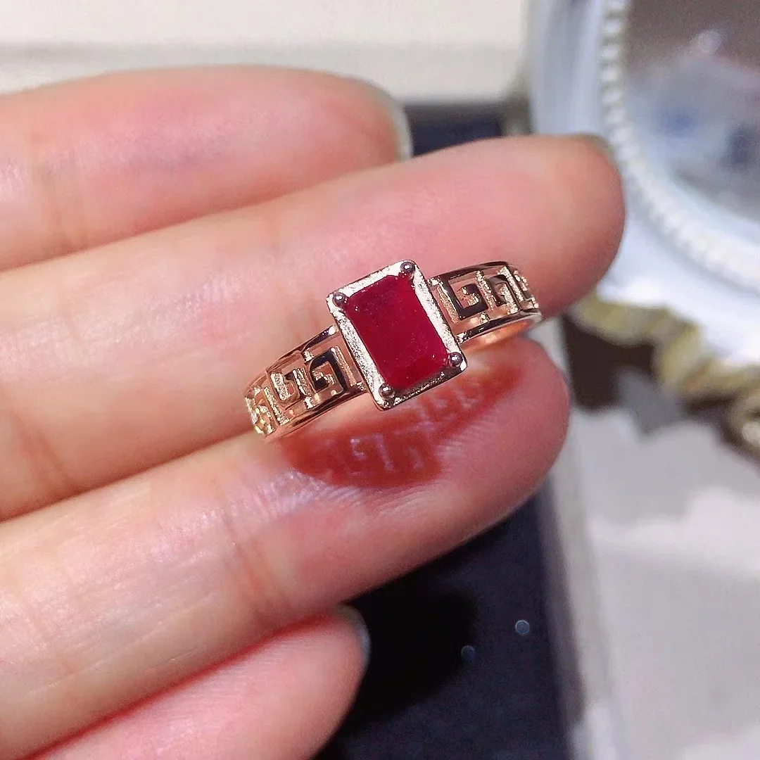 Elegant Ruby Ring for Office Woman 4mm*6mm Natural Ruby Silver Ring 18K Gold Plating Ruby Jewelry
Elegant Ruby Ring for Office Woman 4mm*6mm Natural Ruby Silver Ring 18K Gold Plating Ruby Jewelry