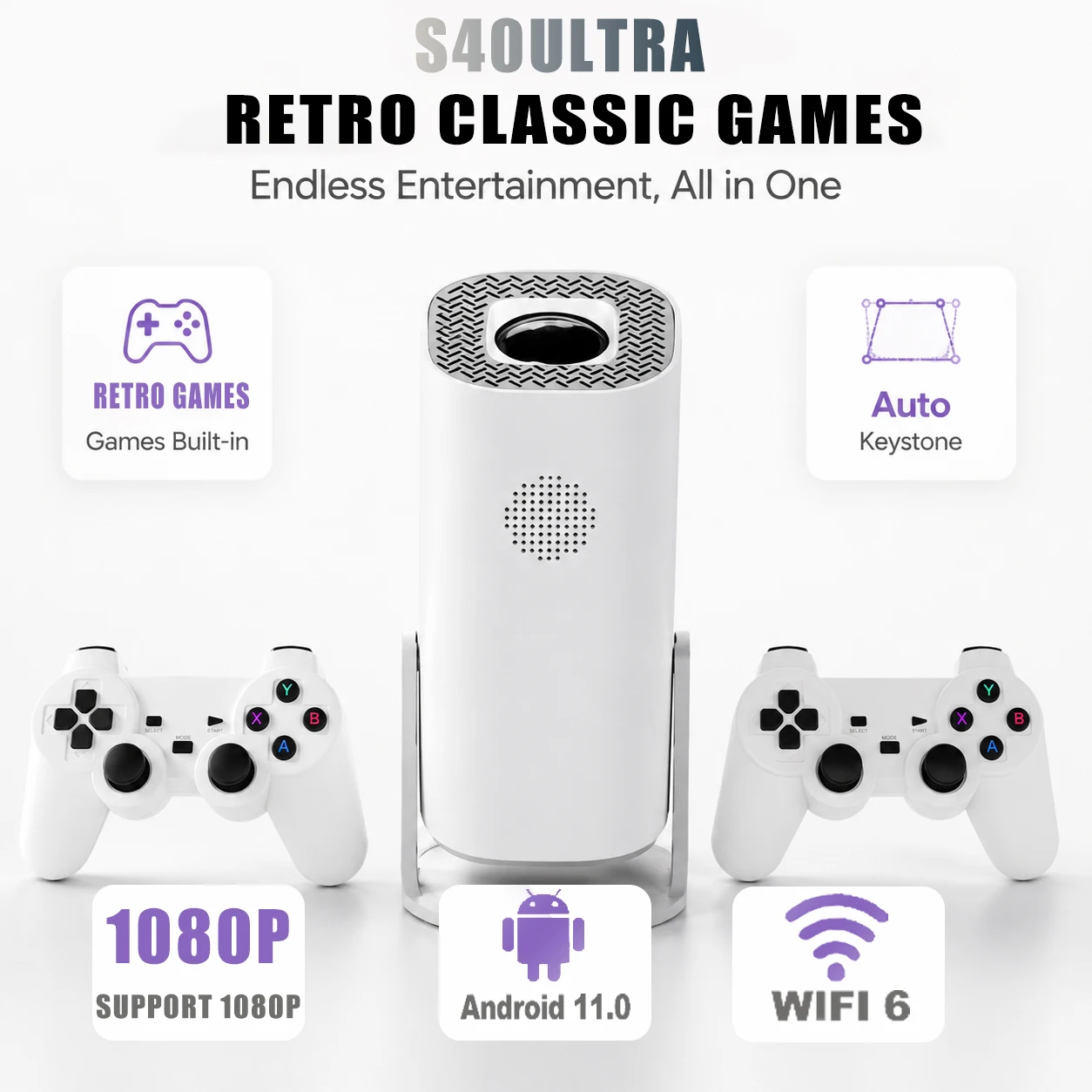 LINGLAN S40Ultra 4K Full HD Portable Two-Player Game Projector, Android, WiFi & Bluetooth, Great for Home Cinema, Video Meetings
LINGLAN S40Ultra 4K Full HD Portable Two-Player Game Projector, Android, WiFi & Bluetooth, Great for Home Cinema, Video Meetings