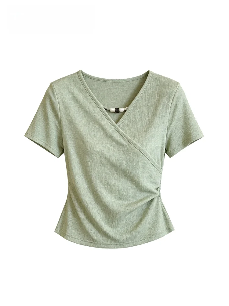 Cara CLUB plus Size Women's T-Shirt Short Sleeve V-Neck Summer New Style Slimming Versatile Shoulder Width Regular Fit Tee
Cara CLUB plus Size Women's T-Shirt Short Sleeve V-Neck Summer New Style Slimming Versatile Shoulder Width Regular Fit Tee