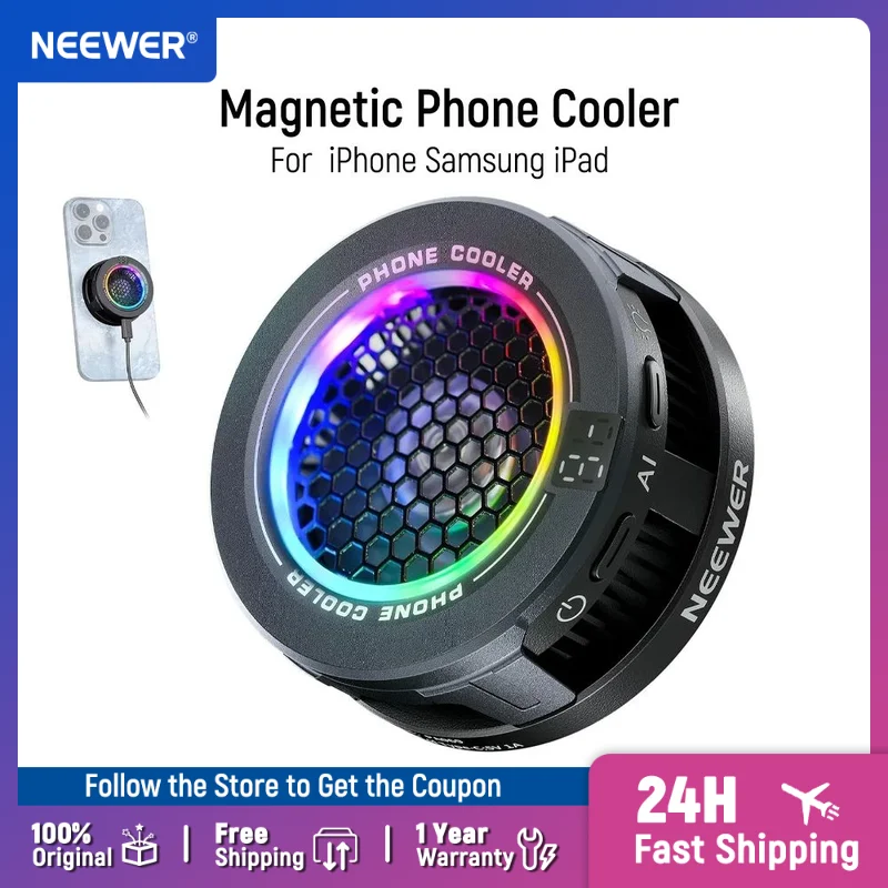NEEWER BASICS Magnetic Phone Cooler Low Noise USB Cooling Fan Compatible with iPhone 15 16 Pro Max MagSafe Samsung iPad Gaming
NEEWER BASICS Magnetic Phone Cooler Low Noise USB Cooling Fan Compatible with iPhone 15 16 Pro Max MagSafe Samsung iPad Gaming