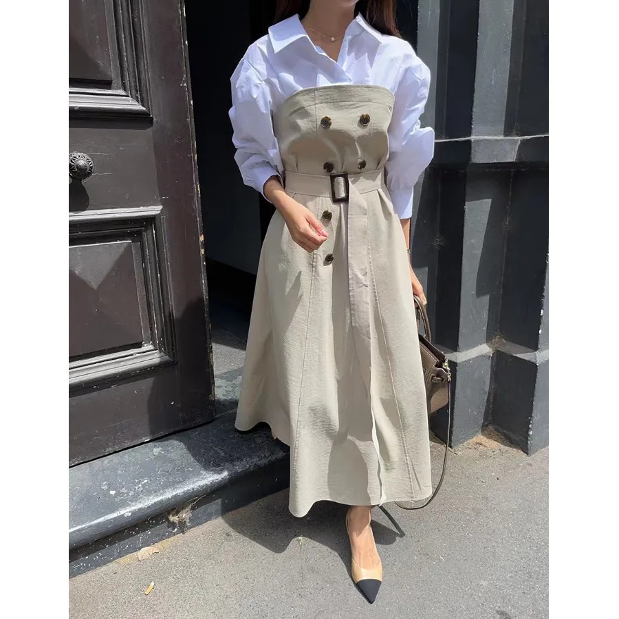 Ele Long Splice Dr Korean Sle Women's Faion Spring Autumn Winter Casual Wear School Street Sle Travel Date
Ele Long Splice Dr Korean Sle Women's Faion Spring Autumn Winter Casual Wear School Street Sle Travel Date