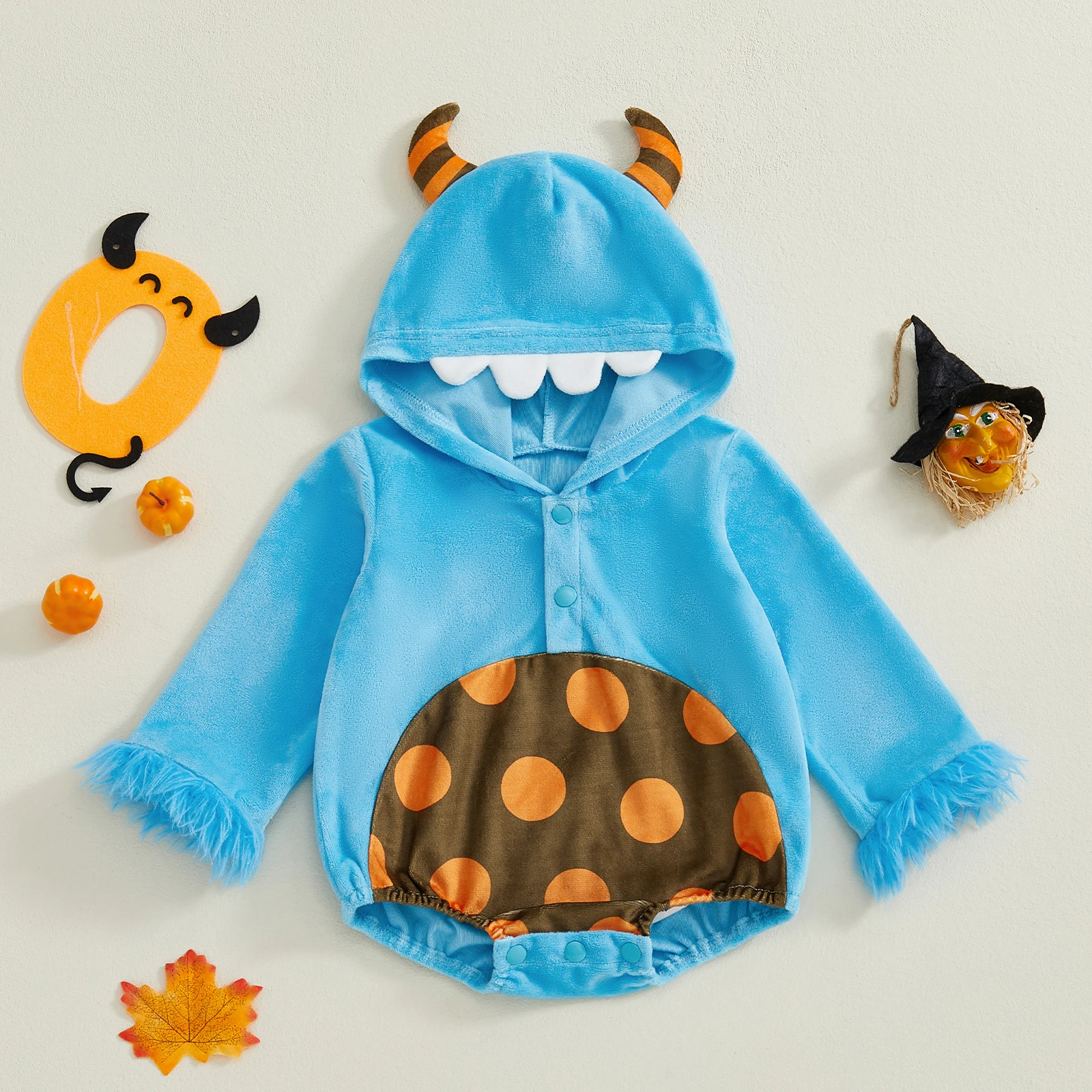 VISgogog 0-18 Months Baby Boy Girl Halloween Romper Fleece Long Sleeve Hooded Jumpsuit Cute Monster Costume
VISgogog 0-18 Months Baby Boy Girl Halloween Romper Fleece Long Sleeve Hooded Jumpsuit Cute Monster Costume