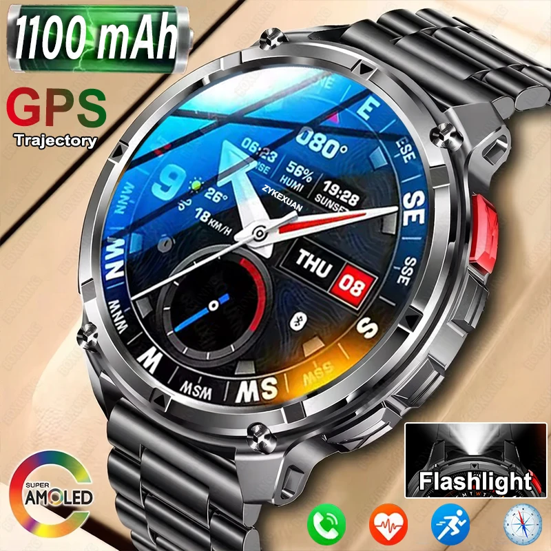 New Military Men T-REX3 Ultra Smartwatch GPS Compass 1100mAh Battery 5ATM Waterproof Flashlight Bluetooth Call Sport Smart Watch
New Military Men T-REX3 Ultra Smartwatch GPS Compass 1100mAh Battery 5ATM Waterproof Flashlight Bluetooth Call Sport Smart Watch