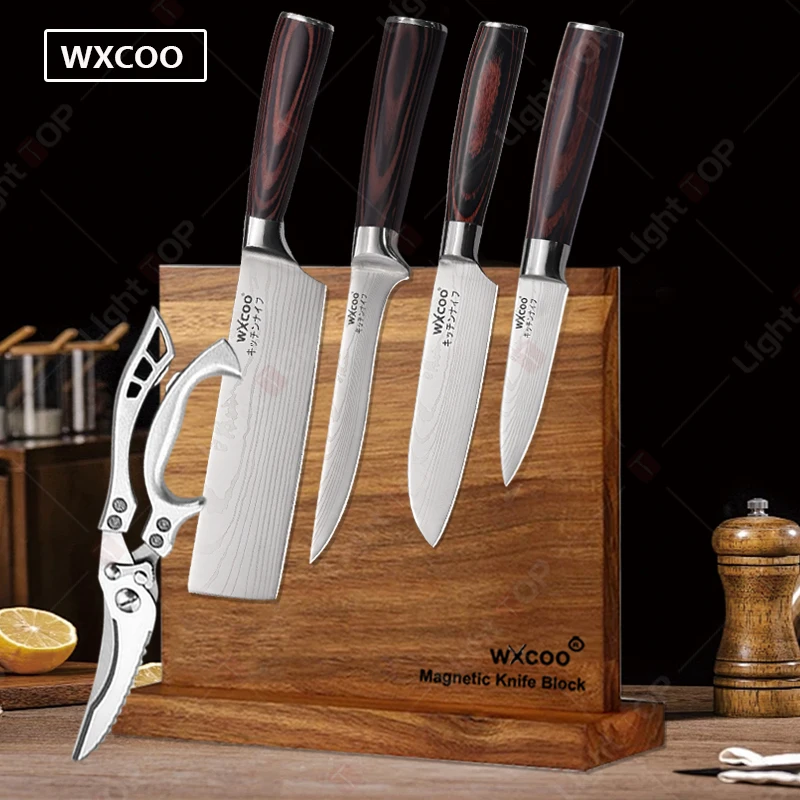 WXCOO Кухонные ножи с дамасским узором Японский Сантоку для нарезки мяса Тесак Универсальный нож Острый нож шеф-повара Ножницы для мяса
WXCOO Кухонные ножи с дамасским узором Японский Сантоку для нарезки мяса Тесак Универсальный нож Острый нож шеф-повара Ножницы для мяса