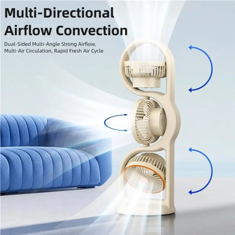 A84G-USB Rechargeable Portable Three-Head Fan 5-Speed Wind 360° Circulation Dormitory And Outdoor Desktop Fan
A84G-USB Rechargeable Portable Three-Head Fan 5-Speed Wind 360° Circulation Dormitory And Outdoor Desktop Fan