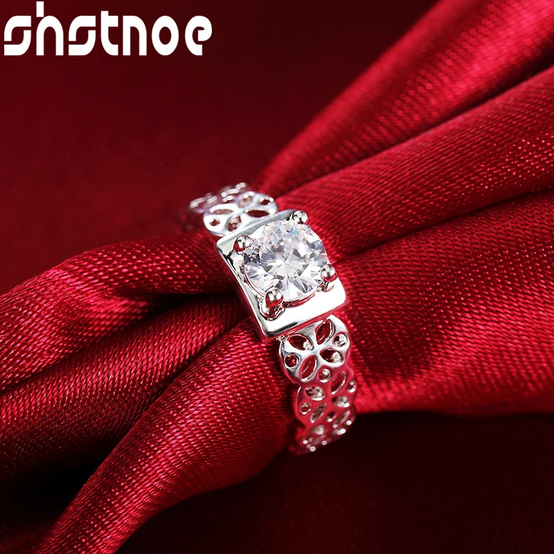 SHSTONE 925 Sterling Silver AAA Zircon Hollow Pattern Ring For Women Engagement Wedding Party Fashion Jewelry Fine Birthday Gift
SHSTONE 925 Sterling Silver AAA Zircon Hollow Pattern Ring For Women Engagement Wedding Party Fashion Jewelry Fine Birthday Gift