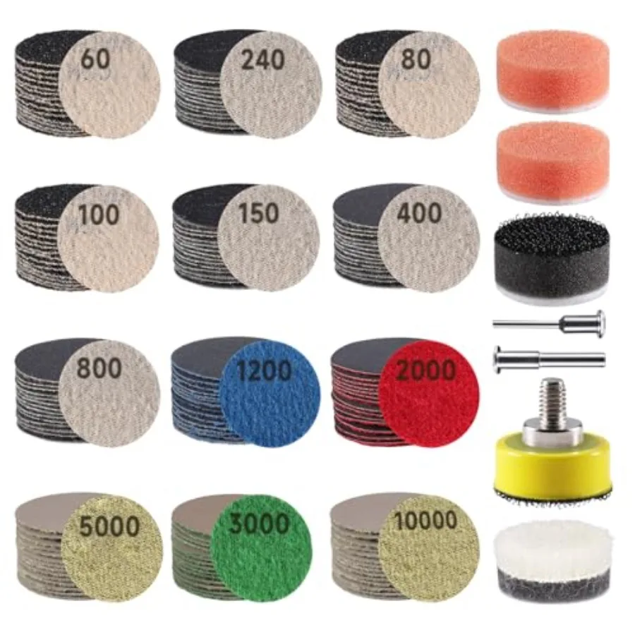 88 PCS, Hook and Loop 60 to 0000 Grit Wet Dry Sandpaper Micro Sand Paper/8"/4" Shank, Backg Pad,,Foam for Auto Metal Glass Res
88 PCS, Hook and Loop 60 to 0000 Grit Wet Dry Sandpaper Micro Sand Paper/8"/4" Shank, Backg Pad,,Foam for Auto Metal Glass Res