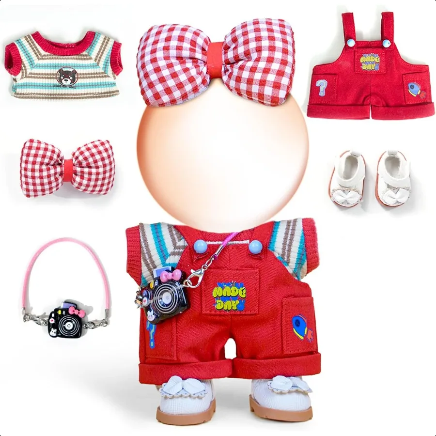 17cm Doll Clothes Set6 Pcs Outfit Set Cool Style Accories for 17cm Dolls ClothingSweater+Cool Overalls+Small Camera+Shoes NO Do
17cm Doll Clothes Set6 Pcs Outfit Set Cool Style Accories for 17cm Dolls ClothingSweater+Cool Overalls+Small Camera+Shoes NO Do