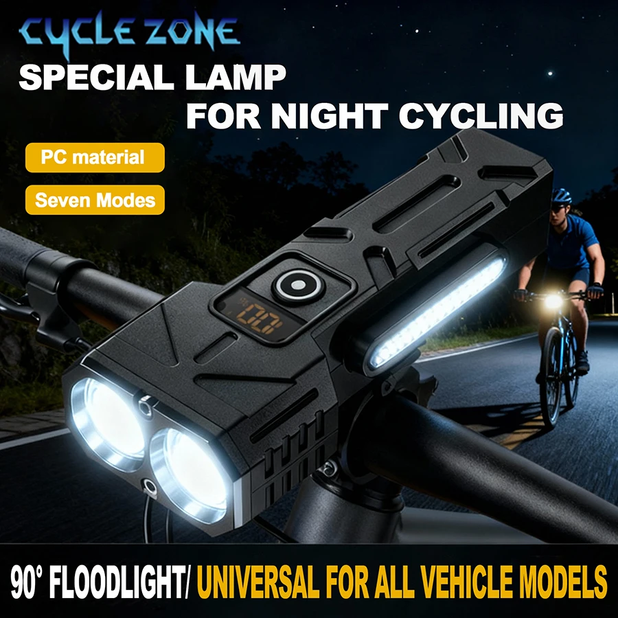 Multifunction Bike Front Light High/Low Beam Head Lamp Flashlight Colorful Warning Side Lamp for MTB Cycing Night Riding Safety
Multifunction Bike Front Light High/Low Beam Head Lamp Flashlight Colorful Warning Side Lamp for MTB Cycing Night Riding Safety