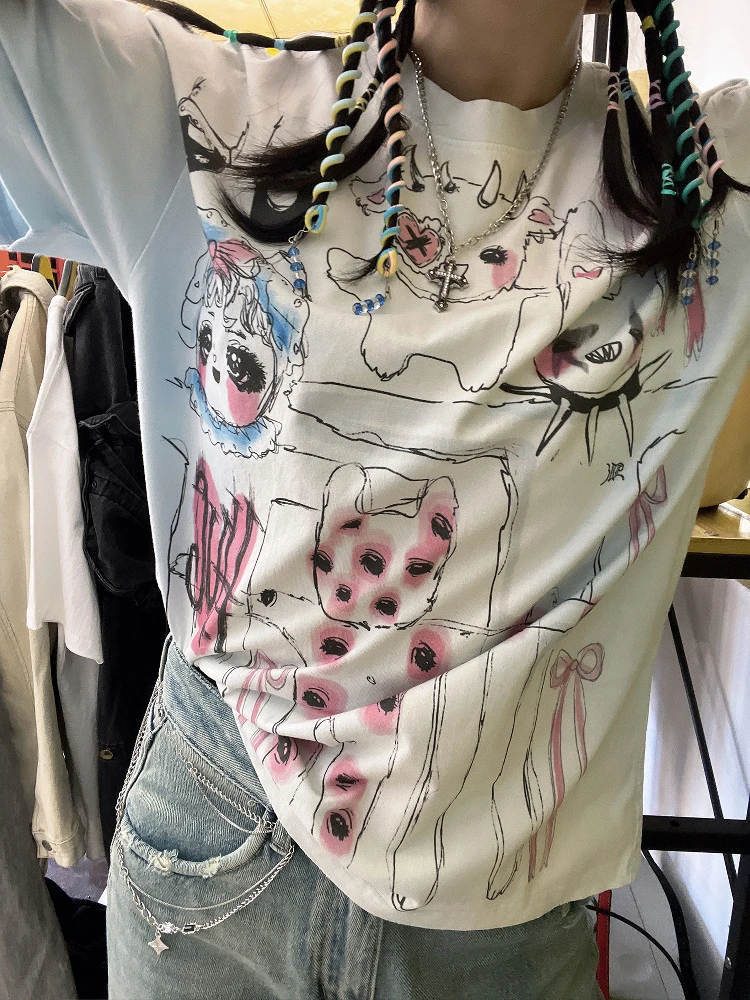 Дышащая футболка с коротким рукавом для мужчин, повседневная, с мультяшным принтом, асимметричная, модная летняя модель, удобный материал
Дышащая футболка с коротким рукавом для мужчин, повседневная, с мультяшным принтом, асимметричная, модная летняя модель, удобный материал