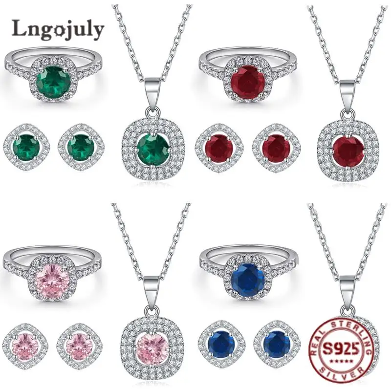 Pure 925 Sterling Silver Women Jewelry Set Luxury Multicolor Rhinestone Jewelry Sets For Women Engagement Wedding Accessories
Pure 925 Sterling Silver Women Jewelry Set Luxury Multicolor Rhinestone Jewelry Sets For Women Engagement Wedding Accessories