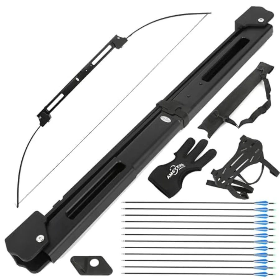 55 Folding Bow and Arrow Set Draw Weight 35LB Aluminum Alloy Riser Recurve Bow for Left and Right Hand Archer Hunting Target Pr
55 Folding Bow and Arrow Set Draw Weight 35LB Aluminum Alloy Riser Recurve Bow for Left and Right Hand Archer Hunting Target Pr